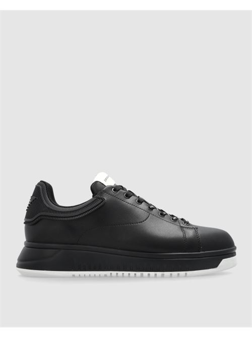 LEATHER SNEAKERS EMPORIO ARMANI | EM003663.AF18212MC105 BLACK/BLACK